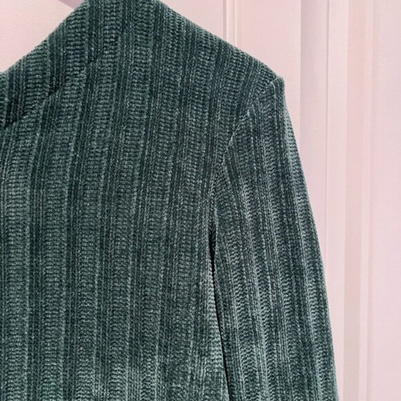 Emerald Green Velvet Cardigan Vintage Fairy 90s Coquette Cottagecore Whimsigoth - Picture 3 of 8